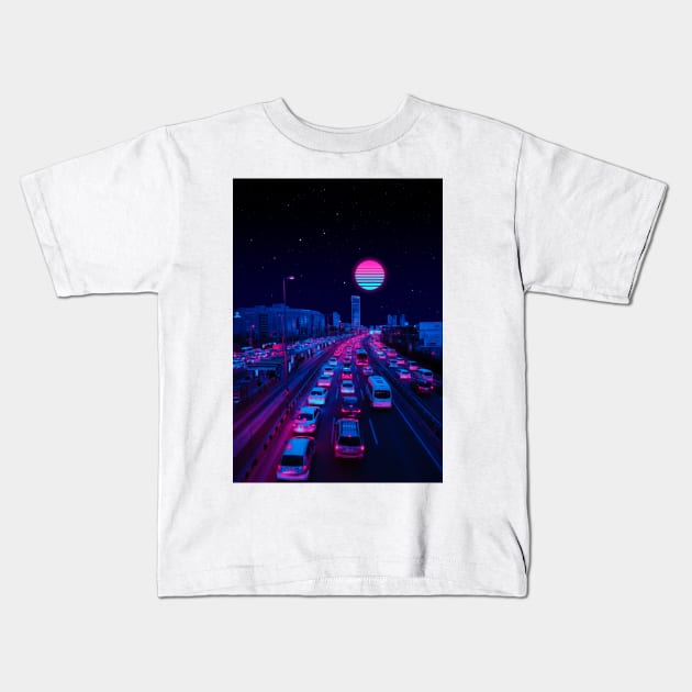 Neon Traffic Kids T-Shirt by funglazie